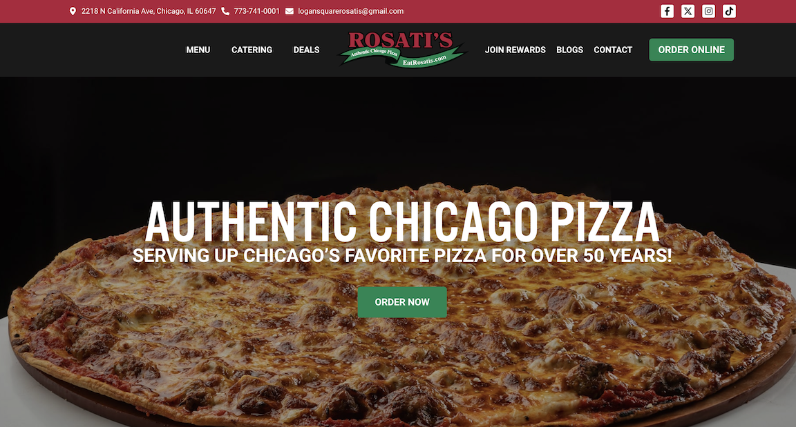 Rosati's Pizza - Chicago website